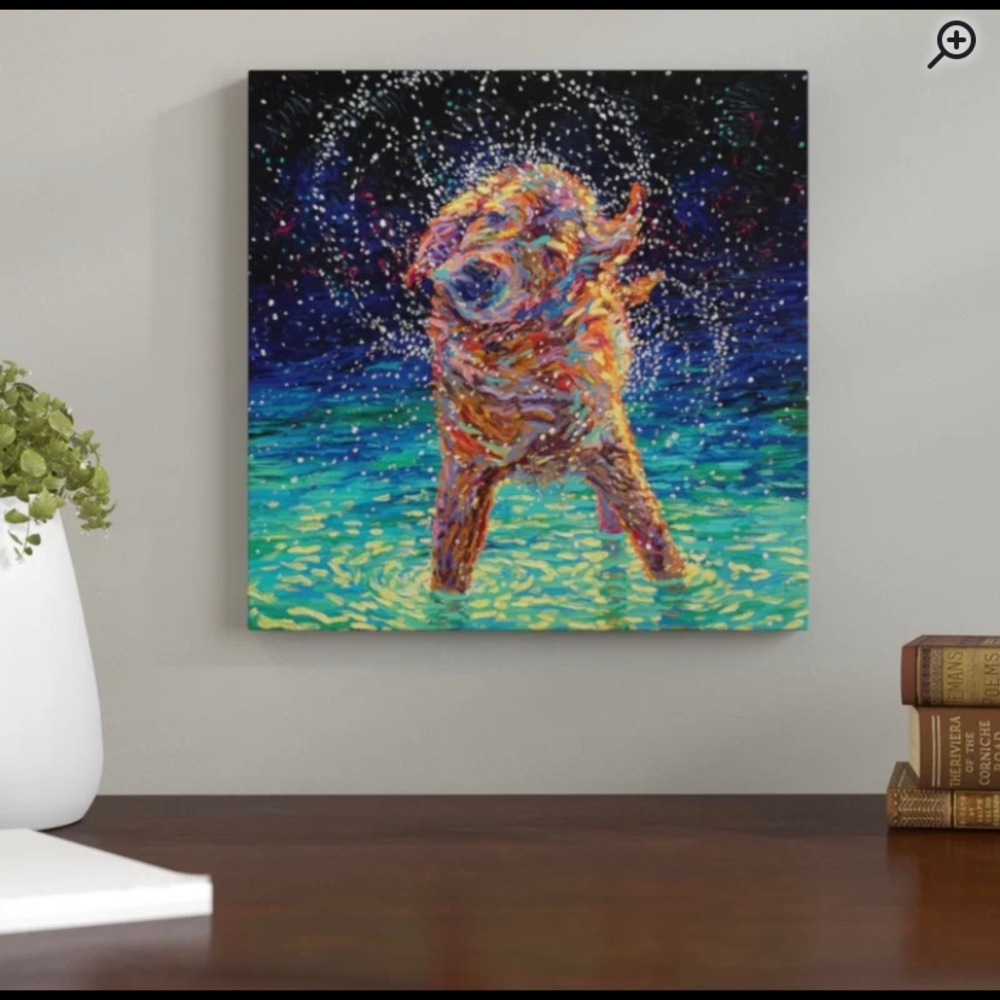 “Moonlight Swim” Wrapped canvas art print NIB